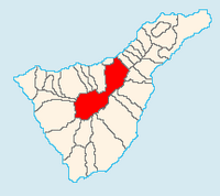 De stad La Orotava in Tenerife. Ligging van de gemeente (auteur Jerbez). Klikken om het beeld te vergroten.