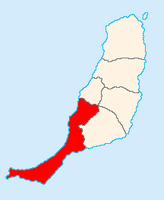 The town of Pájara in Fuerteventura. Village location. Click to enlarge the image.