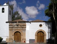 De stad Pájara in Fuerteventura. Kerk. Klikken om het beeld te vergroten.