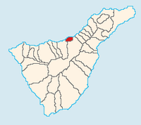 La città di Puerto de la Cruz a Tenerife. Posizione del municipio (autore Jerbez). Clicca per ingrandire l'immagine.