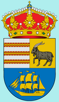 La ciudad de Puerto del Rosario en Fuerteventura. El escudo de la ciudad (autor Heralder). Haga clic para ampliar la imagen.