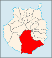 La ville de San Bartolomé de Tirajana à Grande Canarie. Situation de la commune (auteur Wesisnay). Cliquer pour agrandir l'image.