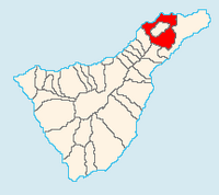 La ciudad de San Cristóbal de la Laguna en Tenerife. Ubicación de Pueblo (autor Jerbez). Haga clic para ampliar la imagen.