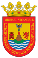A cidade de San Cristóbal de la Laguna em Tenerife. Escudo (autor Jerbez). Clicar para ampliar a imagem.