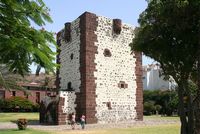 De stad San Sebastián de La Gomera. De Toren van de Graaf. Klikken om het beeld te vergroten.