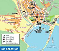 Die Stadt San Sebastián de La Gomera. Karte. Klicken, um das Bild zu vergrößern