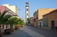 De stad Santa Cruz in Tenerife. De kerk van de Ontvangenis. Klikken om het beeld te vergroten.