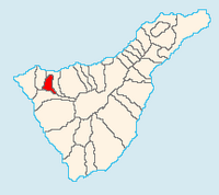 La città di El Tanque a Tenerife. Posizione del municipio (autore Jerbez). Clicca per ingrandire l'immagine.