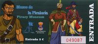 Schloss St. Barbara in Teguise auf Lanzarote. Eintrittskarte vom Museum of Piracy. Klicken, um das Bild zu vergrößern
