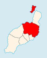 A cidade de Teguise em Lanzarote. A localização da comuna (autor Jerbez). Clicar para ampliar a imagem.