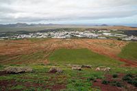 The town of Teguise in Lanzarote. View from the volcano Guanapay. Click to enlarge the image.