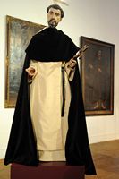 De stad Teguise in Lanzarote. Standbeeld van St. Vincent Ferrer in het Museum van Heilige Kunst. Klikken om het beeld te vergroten.