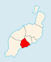 A cidade de Tías em Lanzarote. A localização da comuna (autor Jerbez). Clicar para ampliar a imagem.