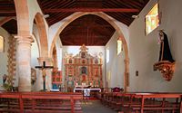 De stad Tuineje in Fuerteventura. kerkkoor Sint-Michaël de Aartsengel (auteur H. Zell). Klikken om het beeld te vergroten.