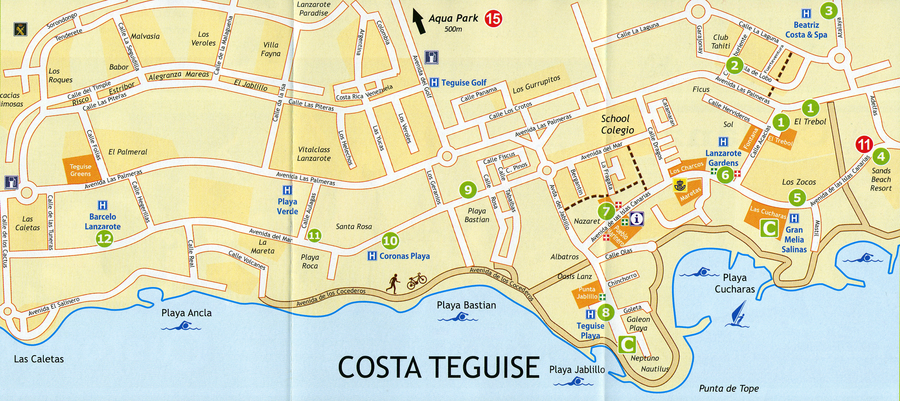 The village of Costa Teguise in Lanzarote
