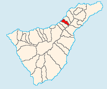 La città di La Matanza de Acentejo a Tenerife. Posizione del municipio (autore Jerbez)