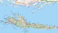 L'île de Hvar en Croatie. Carte routière de l'île de Hvar. Cliquer pour agrandir l'image.