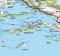 L'île de Korčula en Croatie. Ferries. Cliquer pour agrandir l'image.