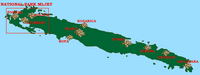 Carte de l'île de Mljet en Croatie. Cliquer pour agrandir l'image.