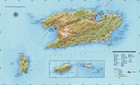 L'île de Vis en Croatie. Carte de l'île. Cliquer pour agrandir l'image.