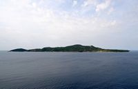 Les îles Élaphites en Croatie. Lopud vue depuis le jardin botanique de Trsteno. Cliquer pour agrandir l'image.