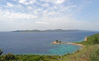 Les îles Élaphites en Croatie. Šipan vue du continent. Cliquer pour agrandir l'image.