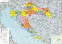 Informations touristiques sur la Croatie. Carte administrative. Cliquer pour agrandir l'image.