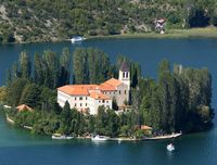 The monastery of Visovac (author NR. P. Krka). Click to enlarge the image.