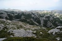 Le parc naturel du Biokovo en Croatie. La route montant au mont Saint-Georges (Sveti Jure). Cliquer pour agrandir l'image.
