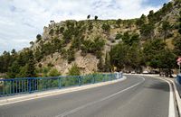 Pont de la weg van Šibenik aan Kistanje. Klikken om het beeld te vergroten.