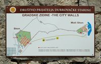 Le village de Mali Ston, presqu'île de Pelješac en Croatie. Plan des fortifications. Cliquer pour agrandir l'image.