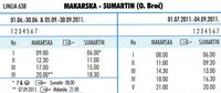 Schedules of the ferries Makarska-Sumartin. Click to enlarge the image.