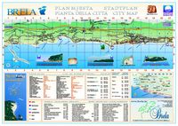 La ville de Brela en Croatie. Plan touristique de Brela. Cliquer pour agrandir l'image.
