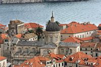 La ville close de Dubrovnik en Croatie. Quartier de la Cathédrale. Cathédrale de l'assomption. Cliquer pour agrandir l'image.