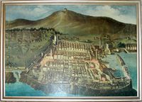Painting representing Dubrovnik before the earthquake of 1667. Click to enlarge the image.