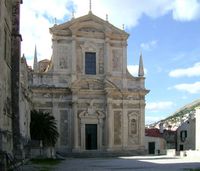 La ville close de Dubrovnik en Croatie. Quartier des Jésuites. Église Saint-Ignace. Cliquer pour agrandir l'image.