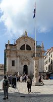 La ville close de Dubrovnik en Croatie. Quartier de la Loge. Église Saint-Blaise. Cliquer pour agrandir l'image.