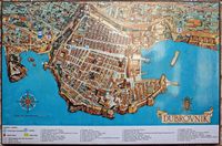 La ville close de Dubrovnik en Croatie. Plan mural de la ville close de Dubrovnik. Cliquer pour agrandir l'image.