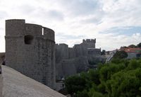 Les fortifications de Dubrovnik en Croatie. Fortifications de l'ouest. Remparts de l'ouest. Cliquer pour agrandir l'image.