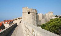 Les fortifications de Dubrovnik en Croatie. Fortifications de l'ouest. Remparts du nord. Cliquer pour agrandir l'image.