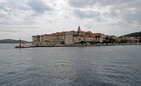 La ville de Korčula, île de Korčula en Croatie. Ville close de Korčula. Cliquer pour agrandir l'image.
