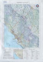 La ville de Makarska en Croatie. Carte des randonnées à Makarska. Cliquer pour agrandir l'image.