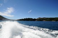 Babin Kuk, das seit dem Auslegerboot für die Insel von Mljet gesehen wurde. Klicken, um das Bild zu vergrößern.