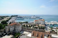 La ville de Split en Croatie. Le palais de Dioclétien. Le mur du sud du Palais de Dioclétien à Split. Cliquer pour agrandir l'image.