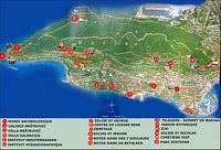 La presqu'île de Marjan à Split en Croatie. Plan touristique de la presqu'île de Marjan à Split. Cliquer pour agrandir l'image.