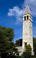 La vieille ville de Split en Croatie. Le clocher de l'ancien couvent bénédictin de Split (auteur Hedwig Storch). Cliquer pour agrandir l'image.