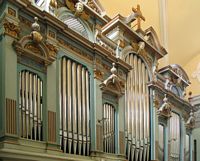 Het orgel van de kerk Heilige Stefanus (auteur Hoekpijler Perkovic). Klikken om het beeld te vergroten.