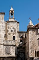 La vieille ville de Split en Croatie. La tour-horloge de Split (auteur Isa Valor). Cliquer pour agrandir l'image dans Flickr (nouvel onglet).