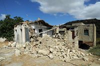 Le village d'Arkalochori en Crète. Le village de Choumerio détruit par le séisme du 27 septembre 2021. Cliquer pour agrandir l'image dans Adobe Stock (nouvel onglet).