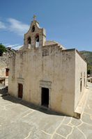 Le village d’Assomatos en Crète. L'église du monastère Moni Preveli. Cliquer pour agrandir l'image dans Adobe Stock (nouvel onglet).